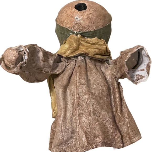 Set Of 2 Vintage Handmade Primitive Paper Mache Doll - Picture 8 of 13